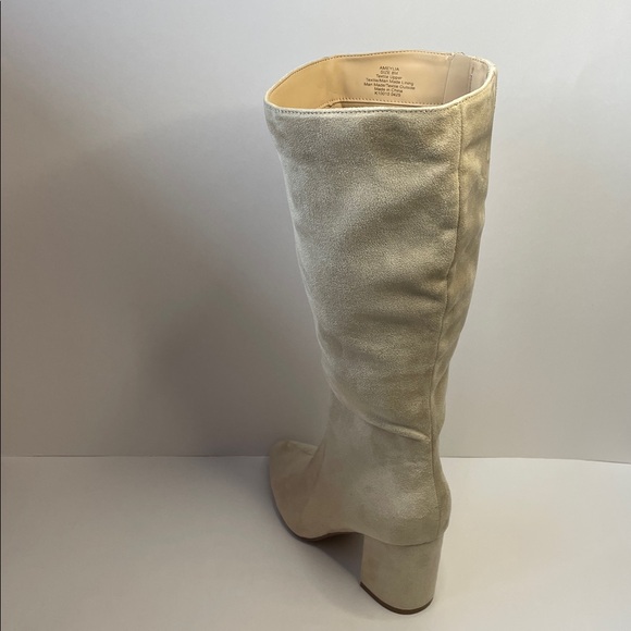 NIB AMEYLIA Women's Knee-High Block Heel Boots in Light Beige. Size 8M. - Picture 2 of 6